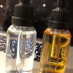 LSD 25 liquid 250ug dropper bottle in a sealed laboratory container